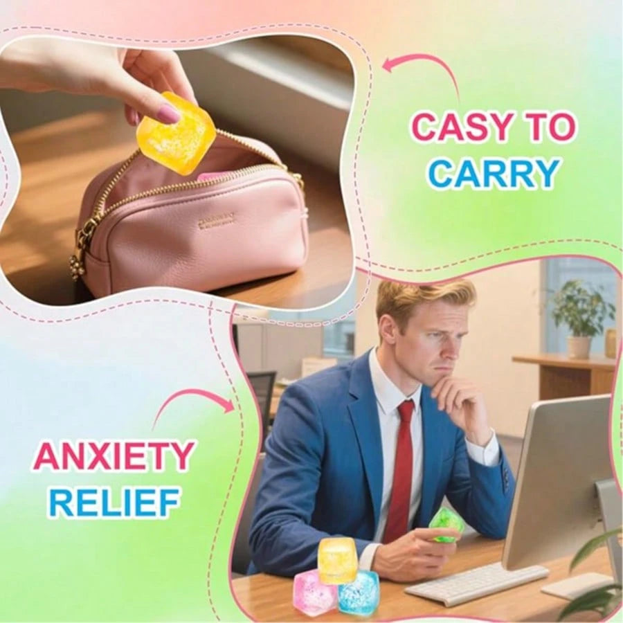 Glow In The Dark Stress Relief Cube – Soft Slow Rebound Sensory Squeeze Toy for Anxiety Relief (1/2/4/12PCS)