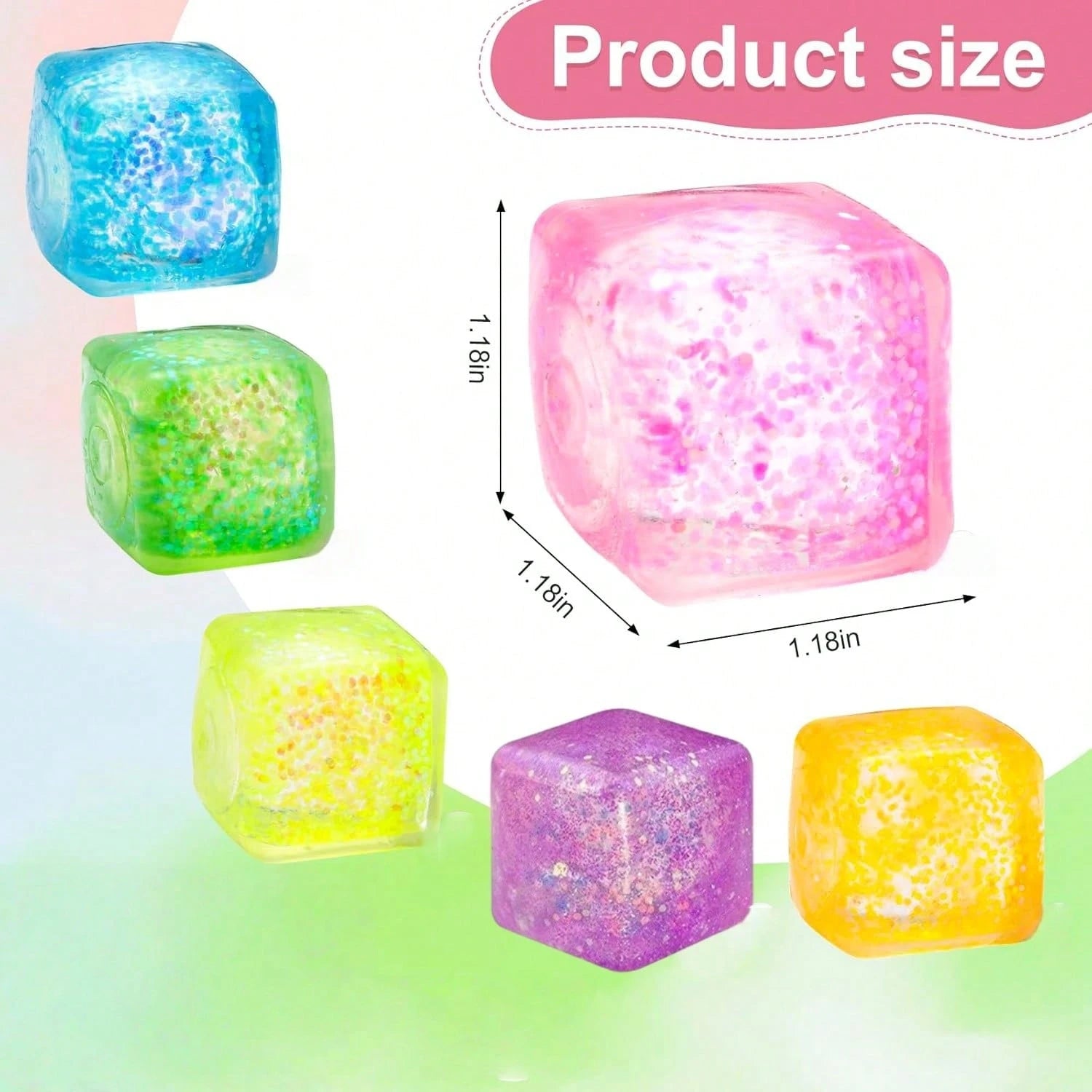 Glow In The Dark Stress Relief Cube – Soft Slow Rebound Sensory Squeeze Toy for Anxiety Relief (1/2/4/12PCS)