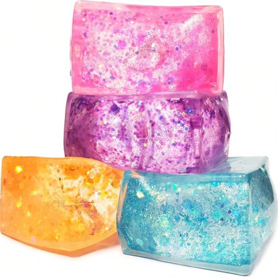 1/2/4/6PCS Flashing Ice Cube Stress Relief Balls – Colorful Light-Up Sensory Squeeze Toys for Kids & Adults, Party Favor & Easter Basket Gift