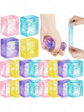 1/2/4/6PCS Flashing Ice Cube Stress Relief Balls – Colorful Light-Up Sensory Squeeze Toys for Kids & Adults, Party Favor & Easter Basket Gift