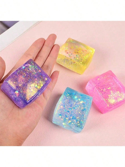 1/2/4/6PCS Flashing Ice Cube Stress Relief Balls – Colorful Light-Up Sensory Squeeze Toys for Kids & Adults, Party Favor & Easter Basket Gift