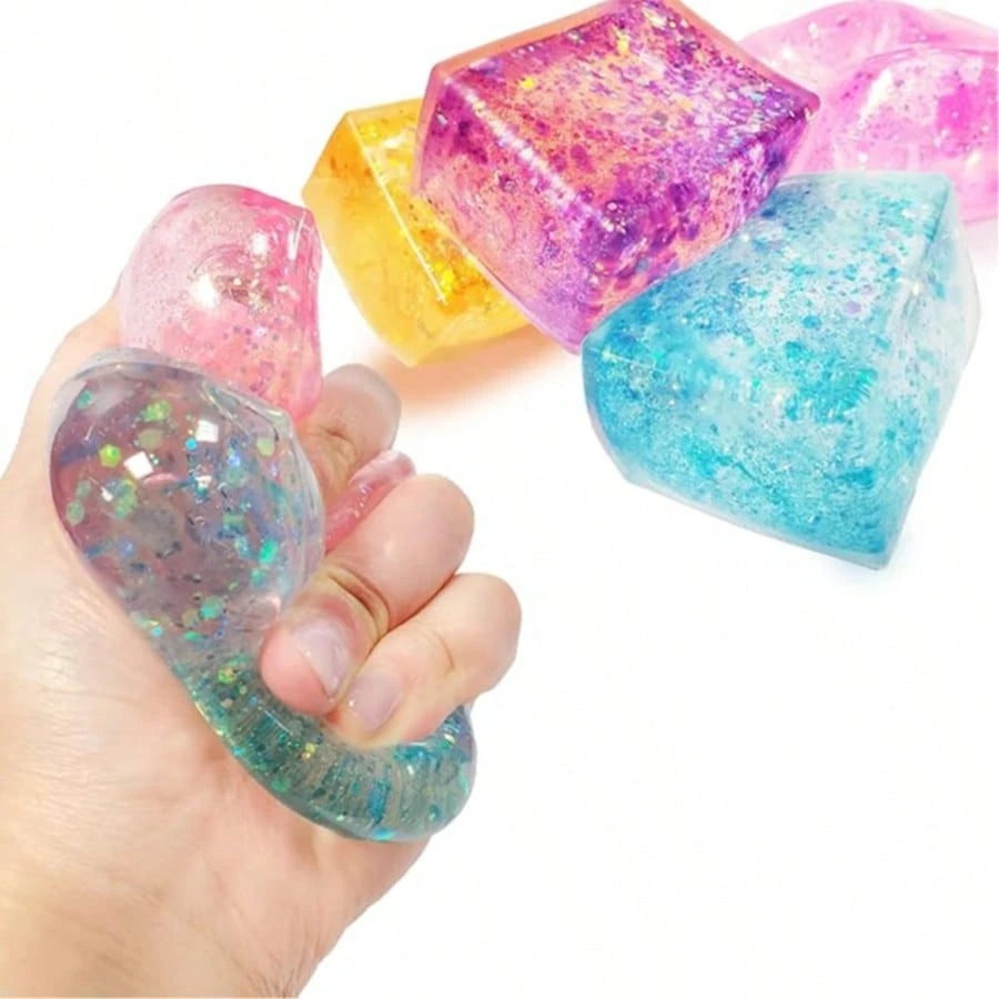1/2/4/6PCS Flashing Ice Cube Stress Relief Balls – Colorful Light-Up Sensory Squeeze Toys for Kids & Adults, Party Favor & Easter Basket Gift