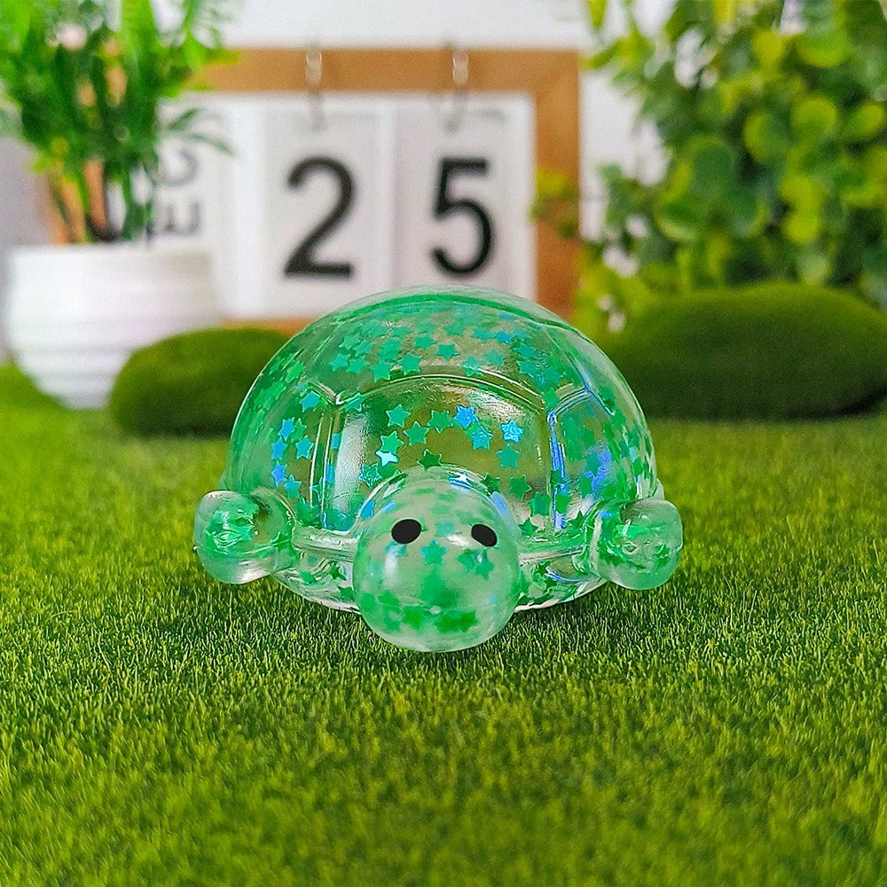 Shiny Squeeze Turtle Sensory Toy | Sticky Stress Relief Squishy Balls for Kids & Adults