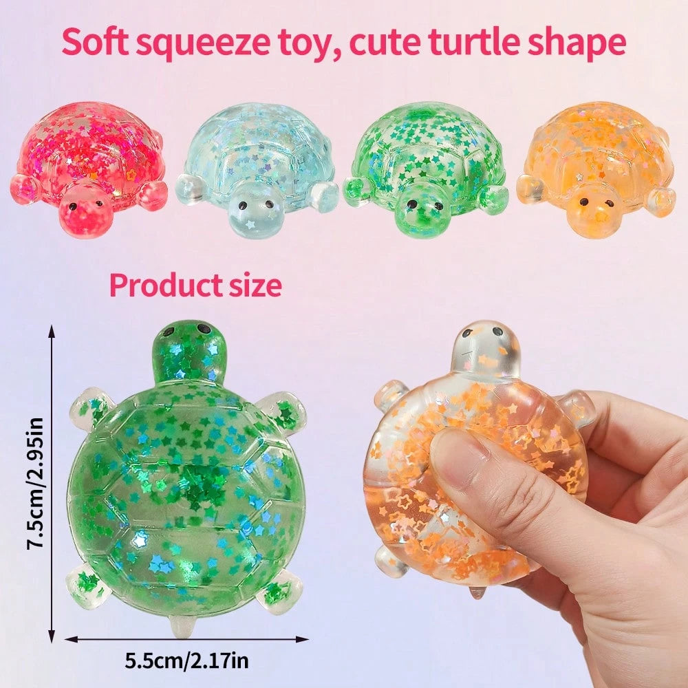 Shiny Squeeze Turtle Sensory Toy | Sticky Stress Relief Squishy Balls for Kids & Adults