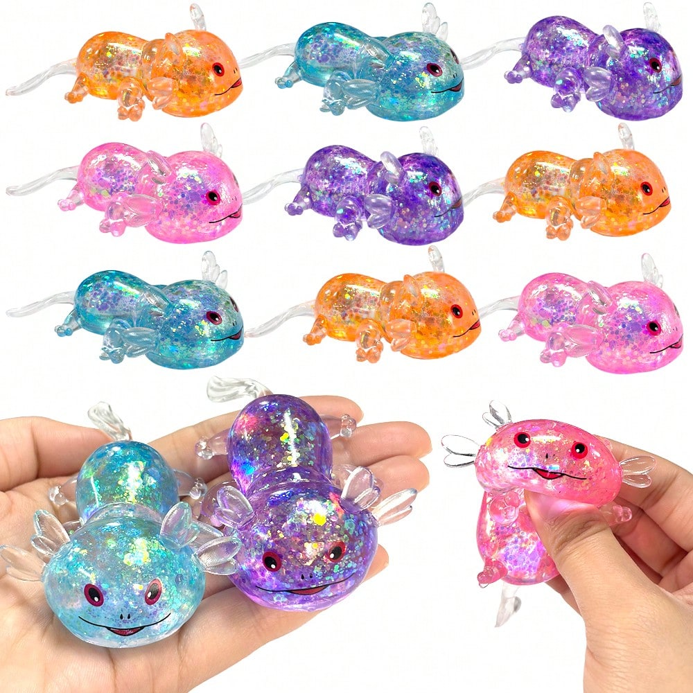 Glitter Stress Relief Squeeze Balls – Stretchy Sensory Fidget Toys for Kids & Adults (1/2/6/12/48PCS)