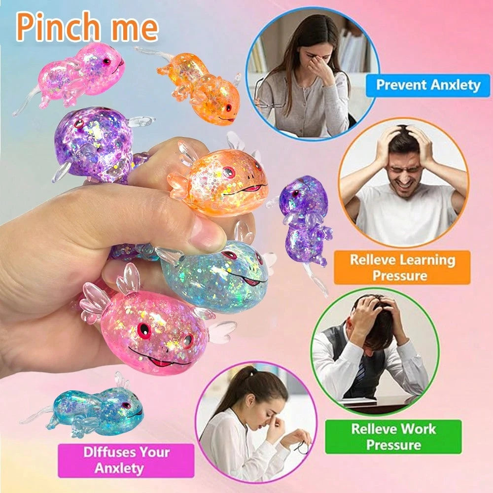 Glitter Stress Relief Squeeze Balls – Stretchy Sensory Fidget Toys for Kids & Adults (1/2/6/12/48PCS)