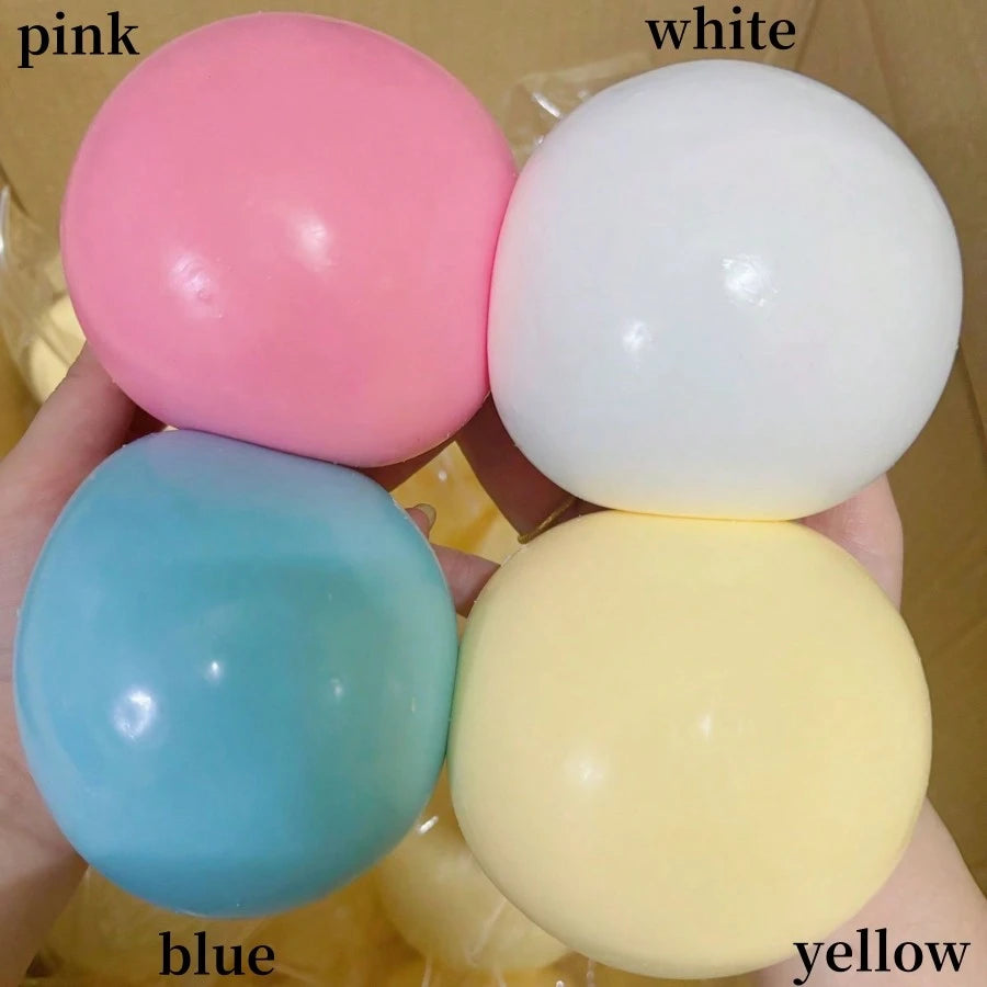 1/6PCS Large Slow Rebound Stress Ball Squeeze Toy – Soft PVC Sensory Pom Pom Fidget Toy for Anxiety Relief, Party Favors & Gift Box Fillers
