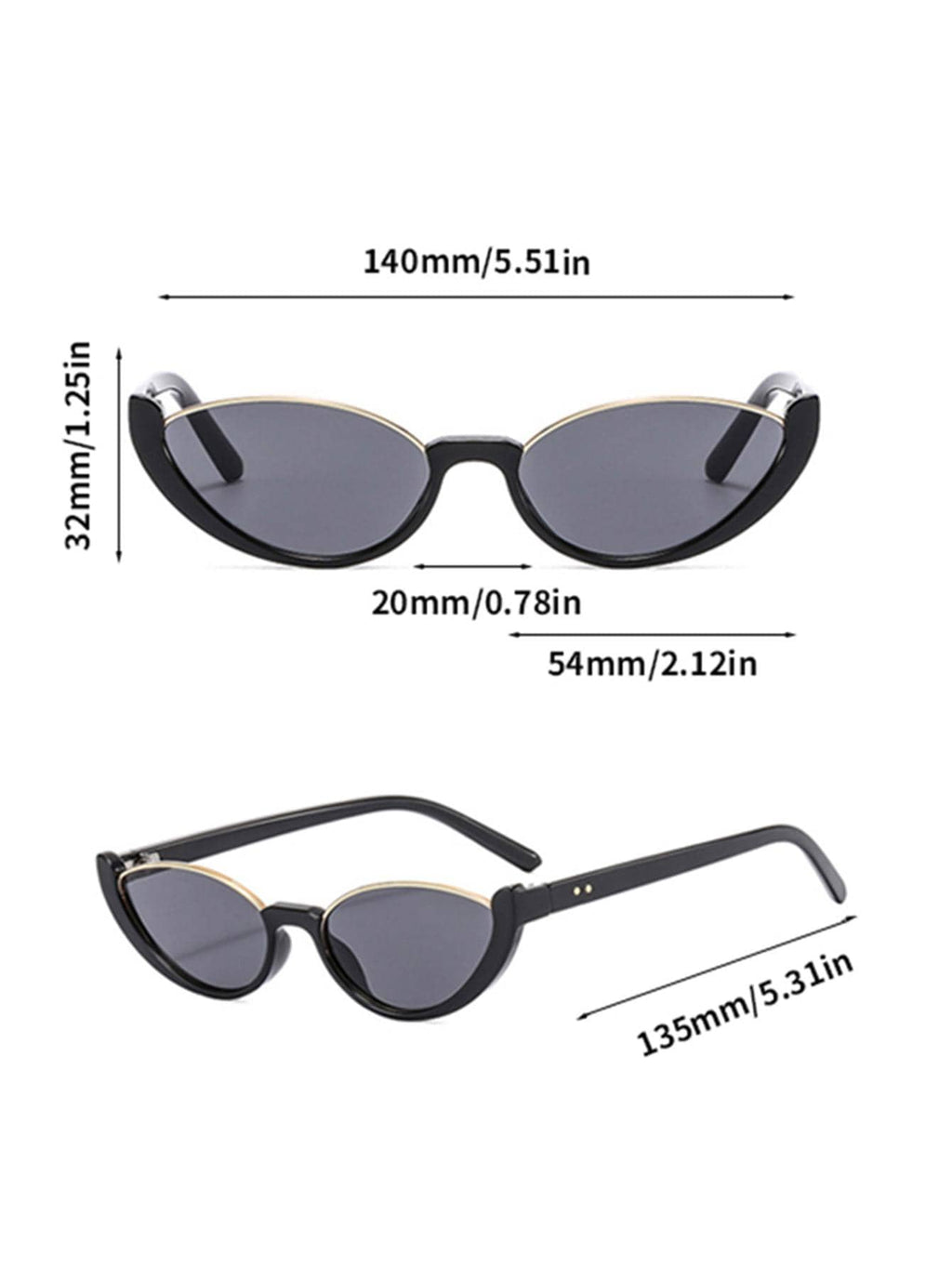 Women's Cat Eye Fashion Glasses – Y2K Retro Street Style Sunglasses for Beach, Travel & Everyday Fashion