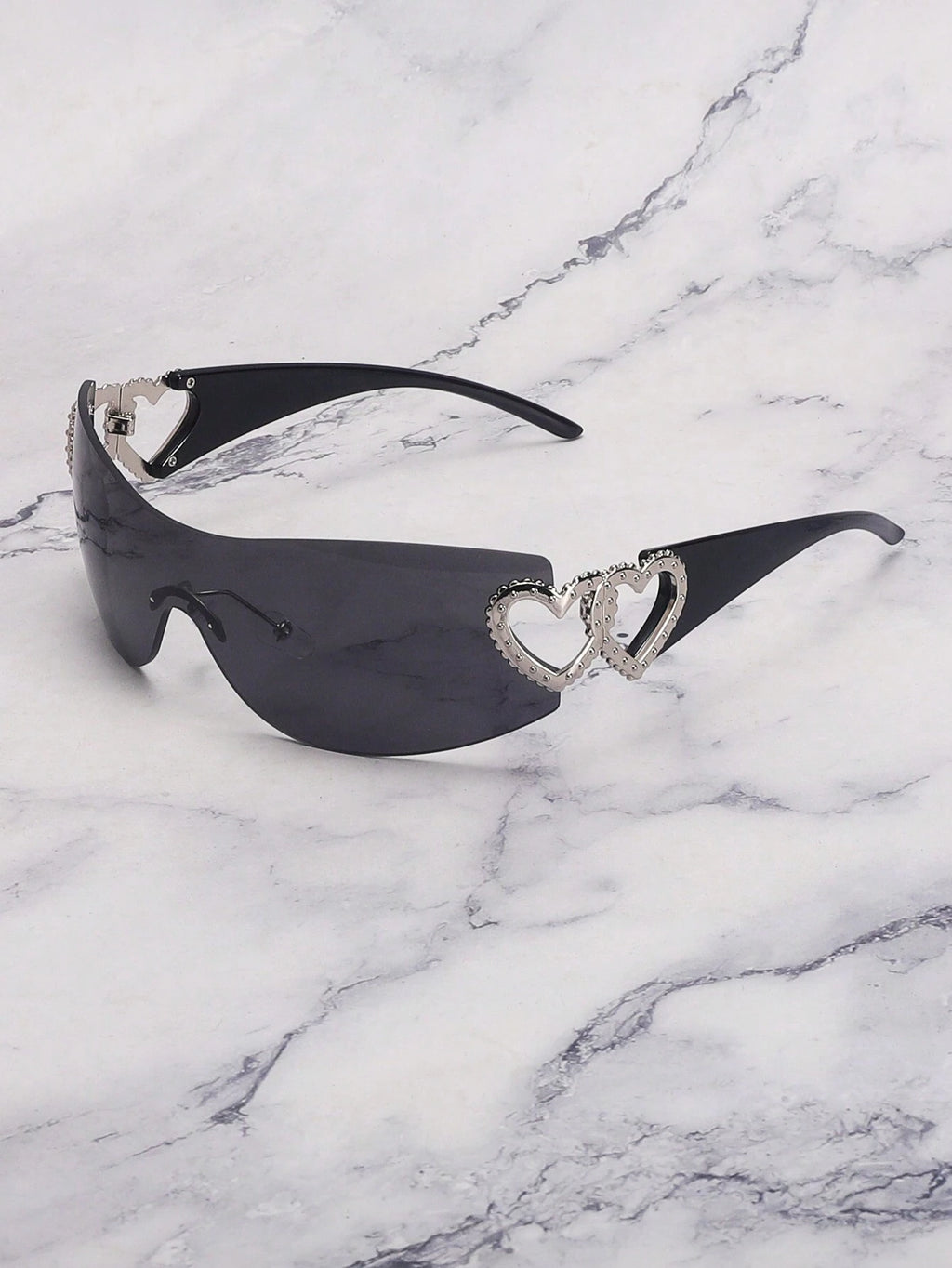 1PC Frameless Heart Decor Y2K Fashion Glasses – Metal Rimless Eyewear for Beach, Parties, Holidays & Gifts