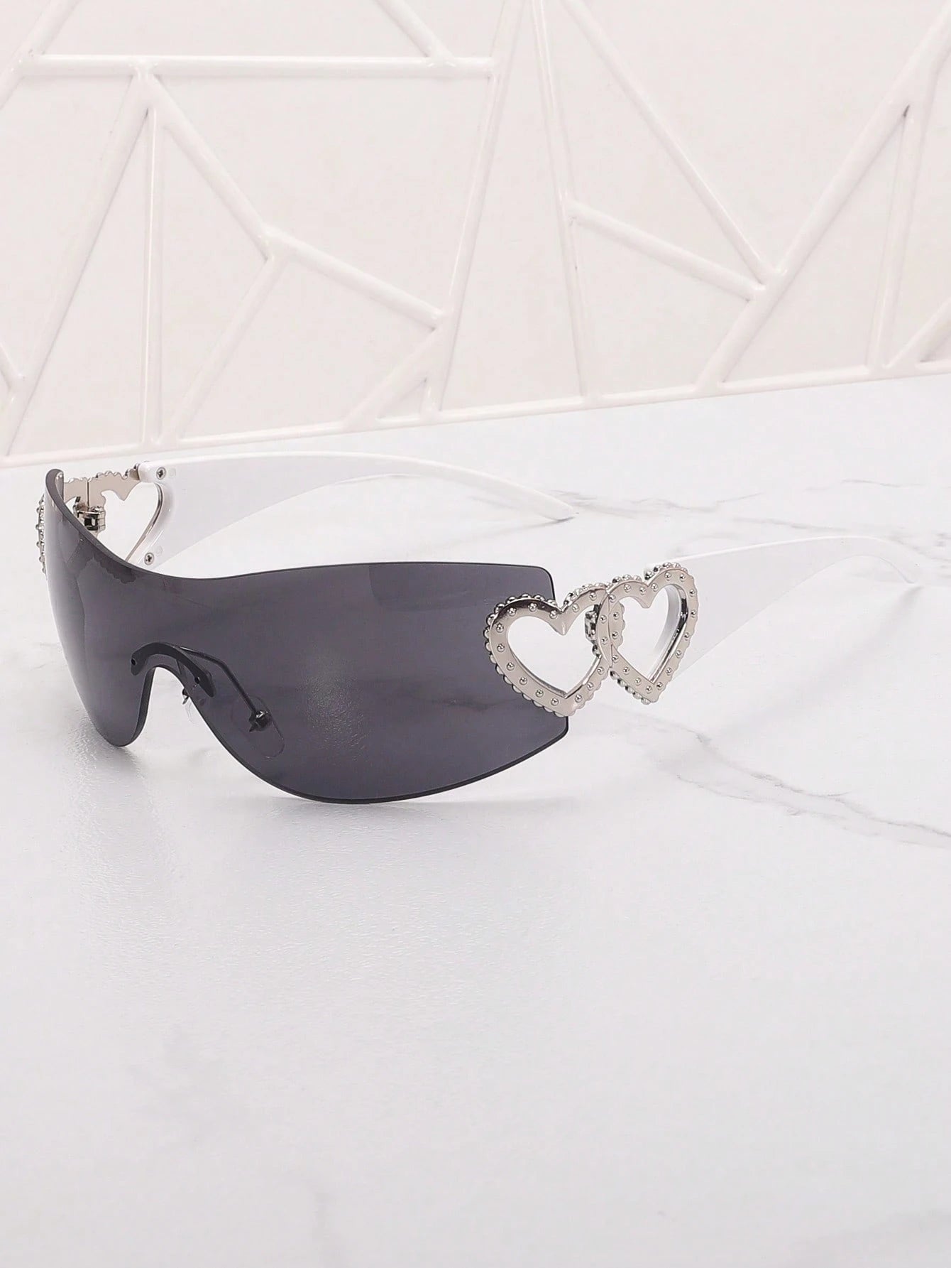 1PC Frameless Heart Decor Y2K Fashion Glasses – Metal Rimless Eyewear for Beach, Parties, Holidays & Gifts