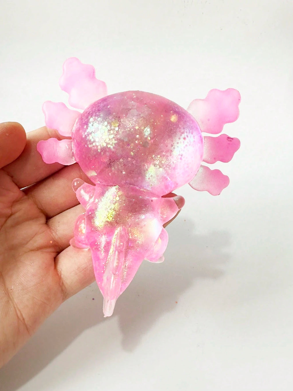 Glitter Crystal Axolotl & Salamander Squishy Toy – Slow Rebound Stress Relief Fidget