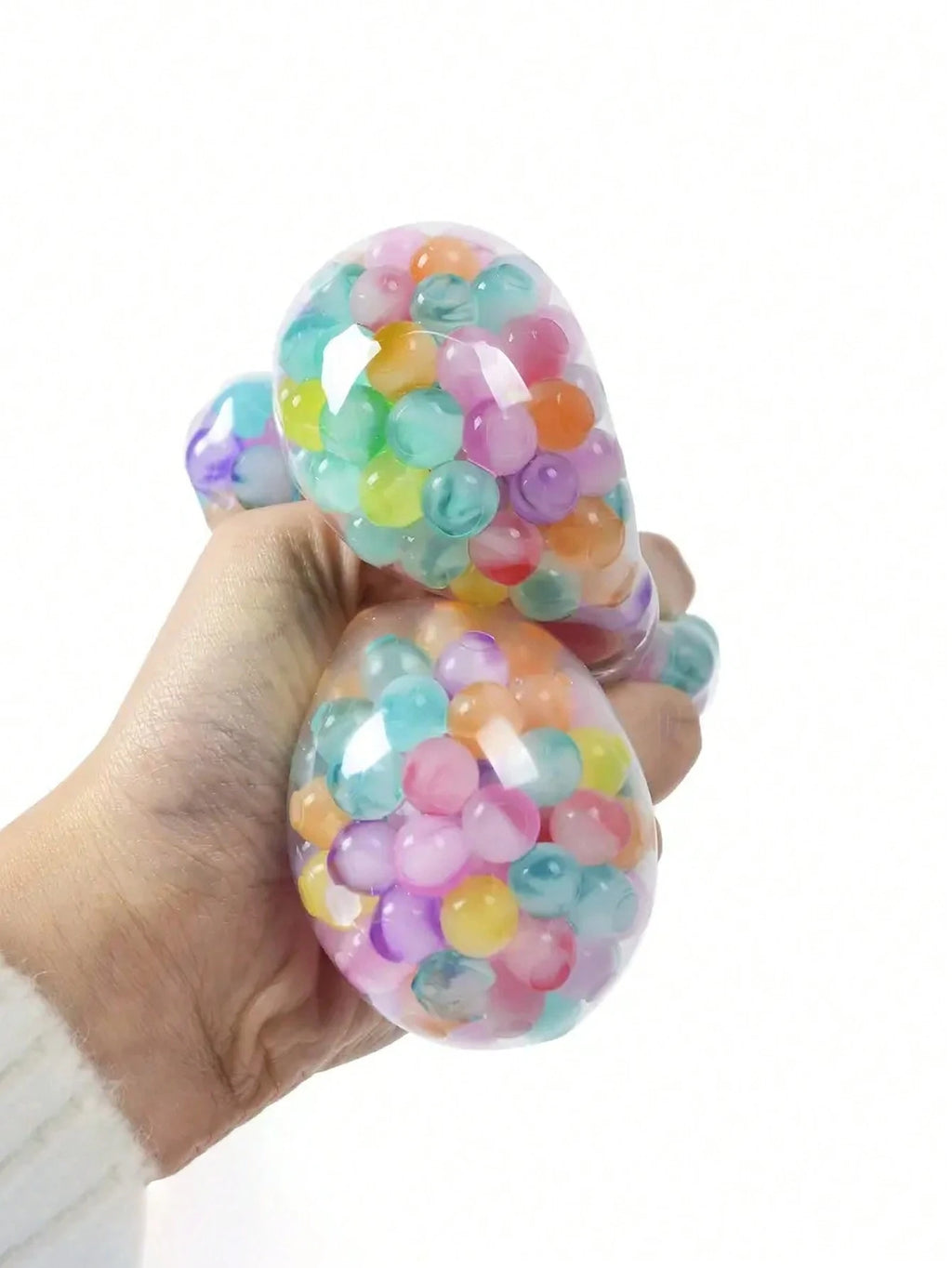 1PC Colorful Beaded Grape Stress Relief Ball – TPR Squeeze Sensory Toy for Kids & Adults