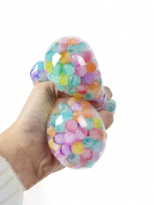 1PC Colorful Beaded Grape Stress Relief Ball – TPR Squeeze Sensory Toy for Kids & Adults