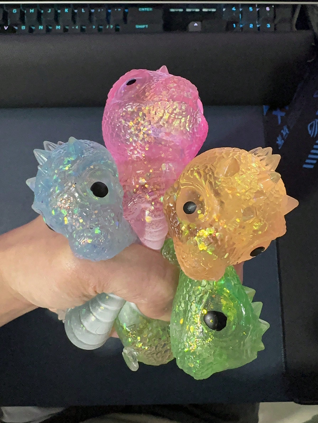 Crystal Dinosaur Squishy Toy – Slow Rebound Stress Relief Fidget for Kids & Adults