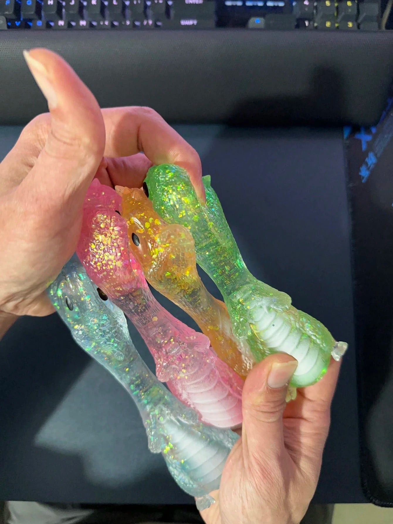 Crystal Dinosaur Squishy Toy – Slow Rebound Stress Relief Fidget for Kids & Adults