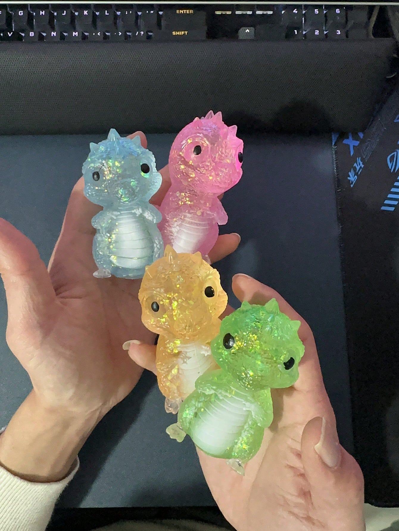 Crystal Dinosaur Squishy Toy – Slow Rebound Stress Relief Fidget for Kids & Adults