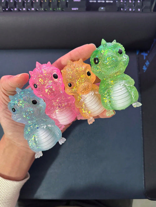 Crystal Dinosaur Squishy Toy – Slow Rebound Stress Relief Fidget for Kids & Adults