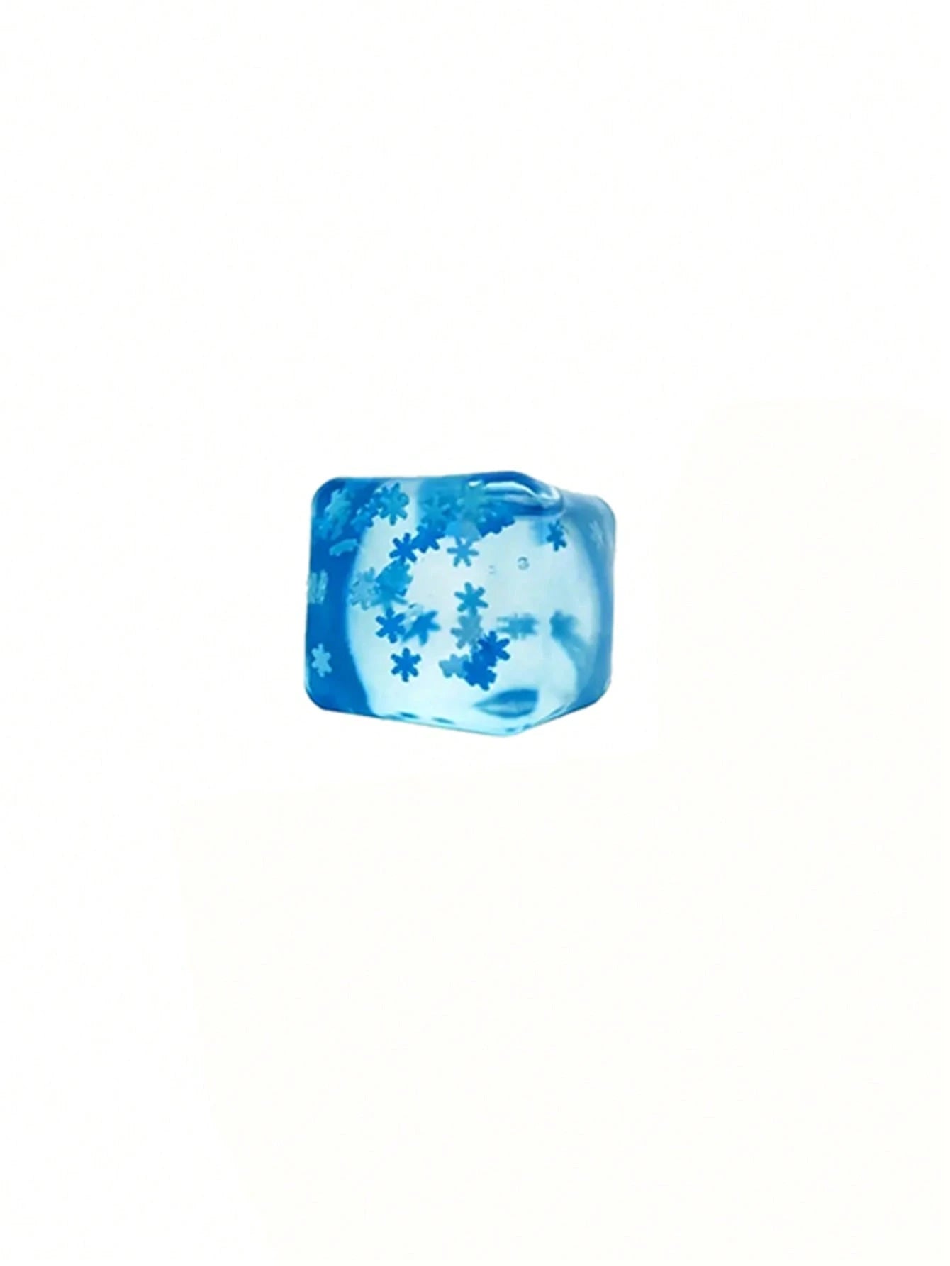 1PC Ice Cube Stress Relief Ball with Snowflakes – Silent Slow Rise Sensory Squishy Fidget Toy for Kids & Adults