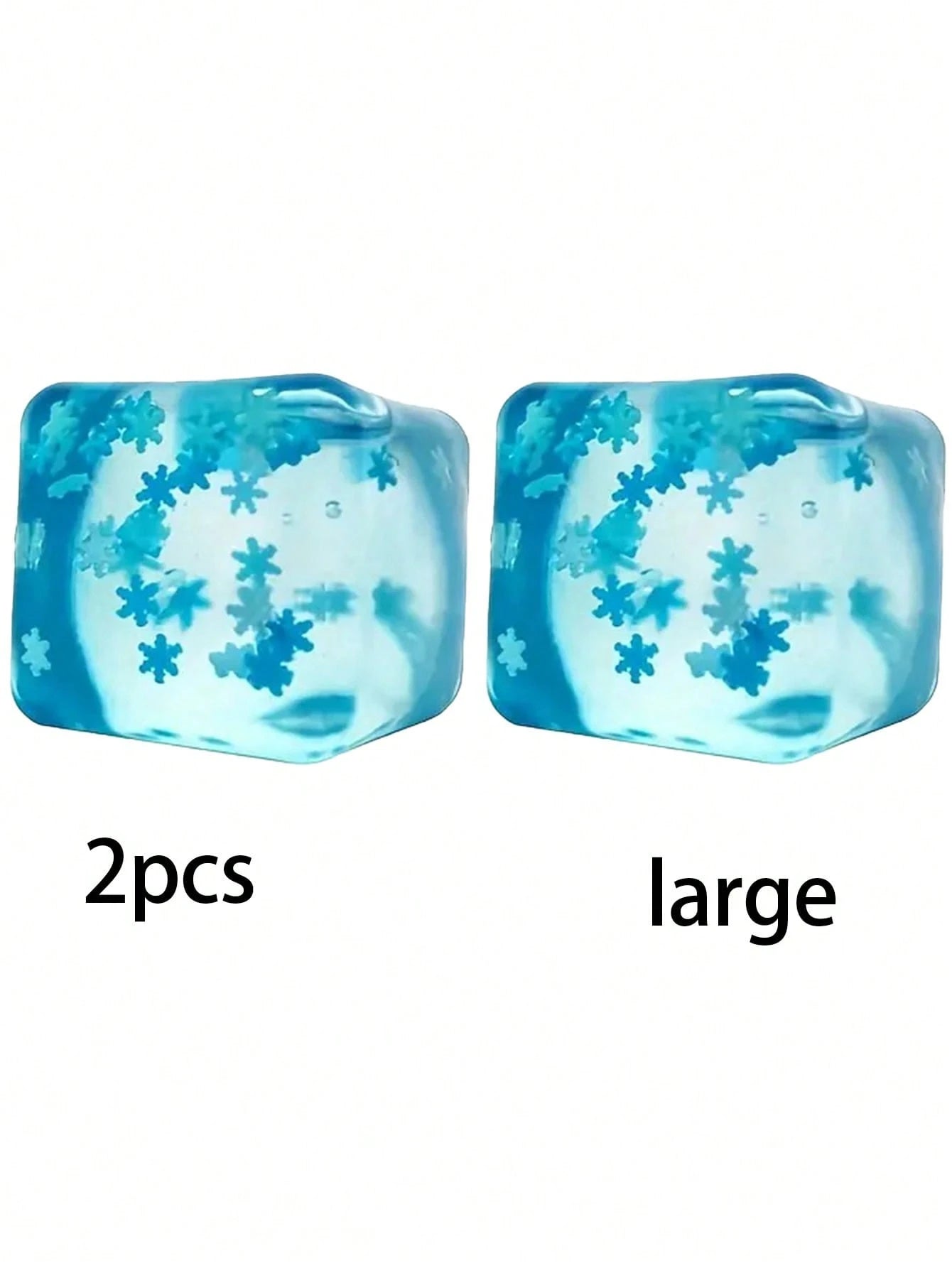 1PC Ice Cube Stress Relief Ball with Snowflakes – Silent Slow Rise Sensory Squishy Fidget Toy for Kids & Adults