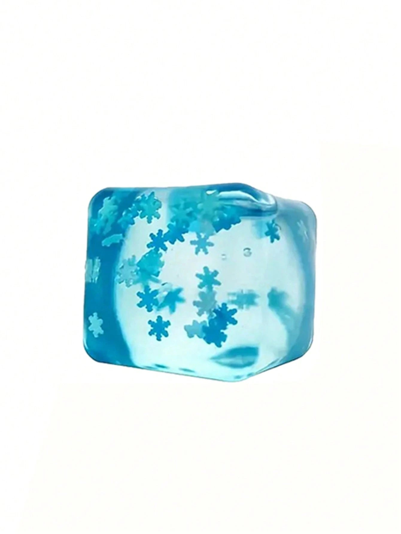 1PC Ice Cube Stress Relief Ball with Snowflakes – Silent Slow Rise Sensory Squishy Fidget Toy for Kids & Adults