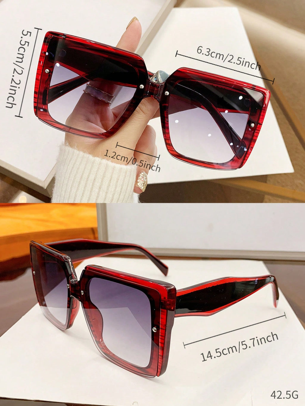 Vintage Square Frame Women's Fashion Glasses – Elegant Retro Eyewear for Vacation, Beach Travel & Everyday Outfits