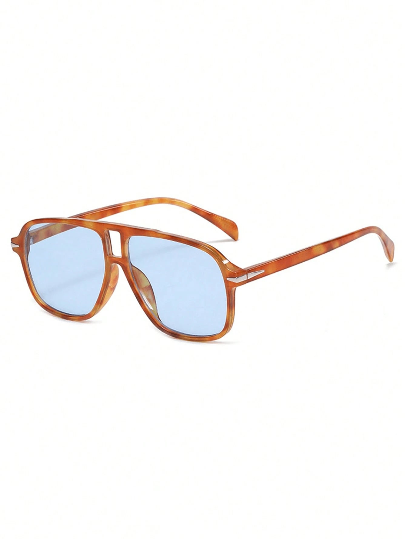 Retro Aviator Leopard Print Fashion Glasses – Oversized Double Bridge Chic Eyewear for Women