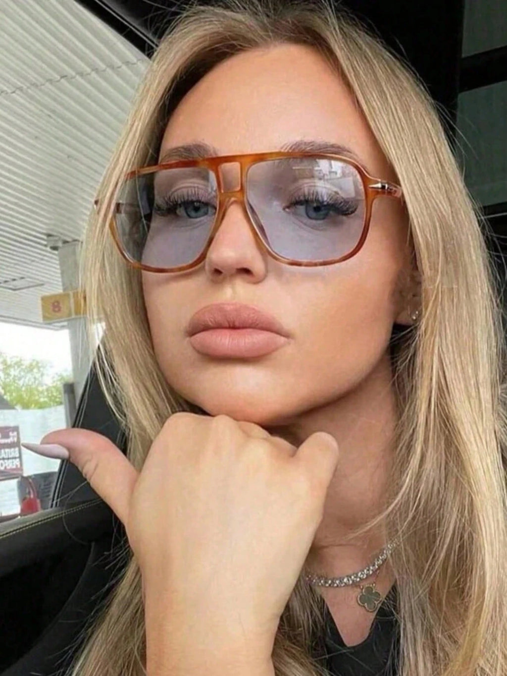 Retro Aviator Leopard Print Fashion Glasses – Oversized Double Bridge Chic Eyewear for Women