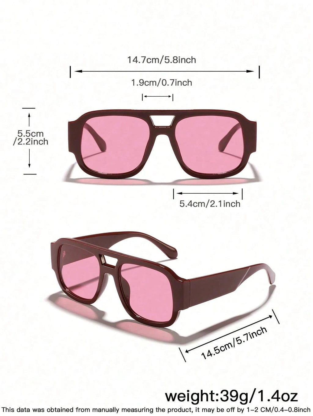 4PCS Oversized Aviator Fashion Glasses Set for Women – Trendy Street Style Eyewear for Travel, Parties & Everyday Outfits