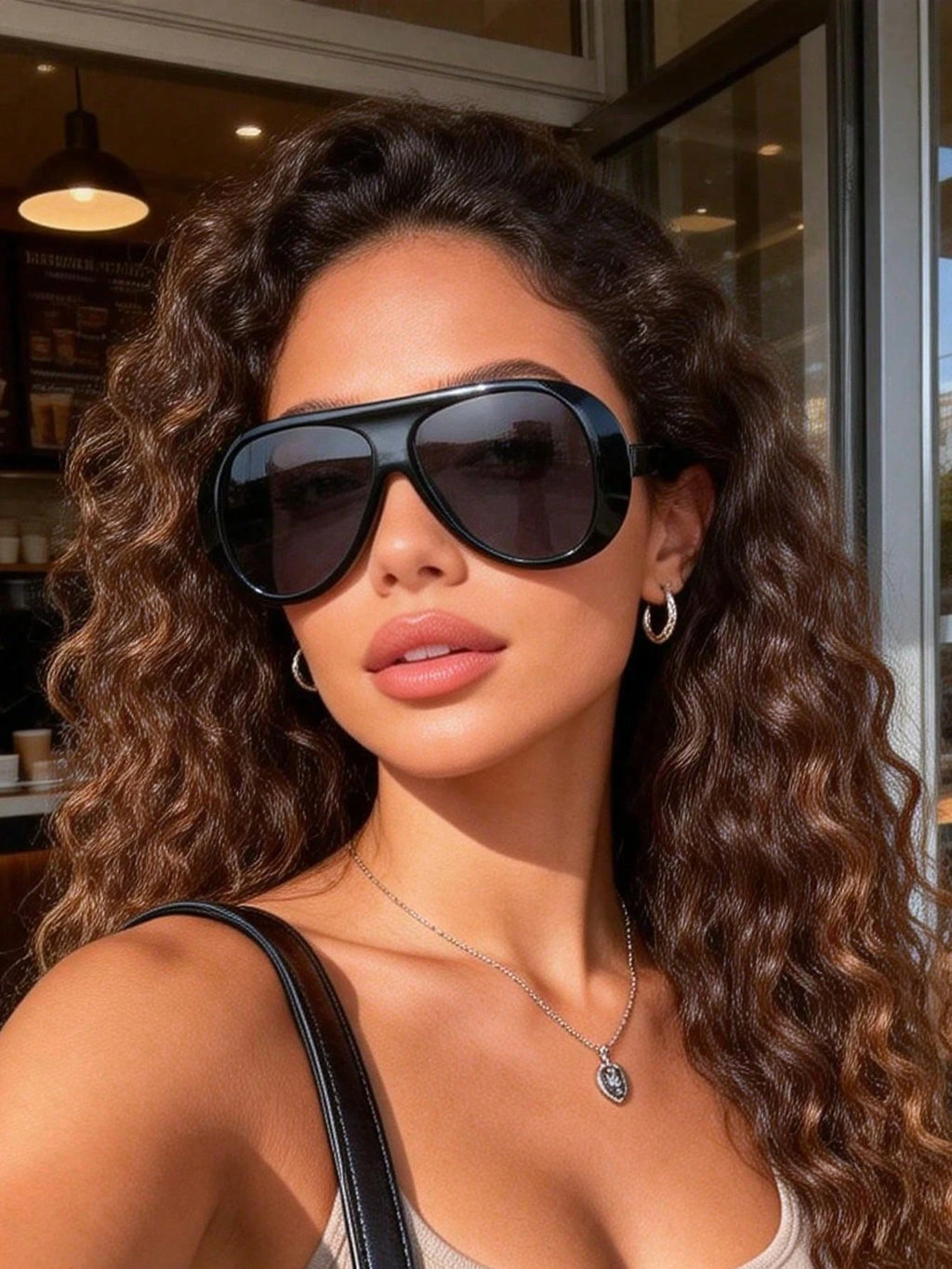 4PCS Oversized Aviator Fashion Glasses Set for Women – Trendy Street Style Eyewear for Travel, Parties & Everyday Outfits