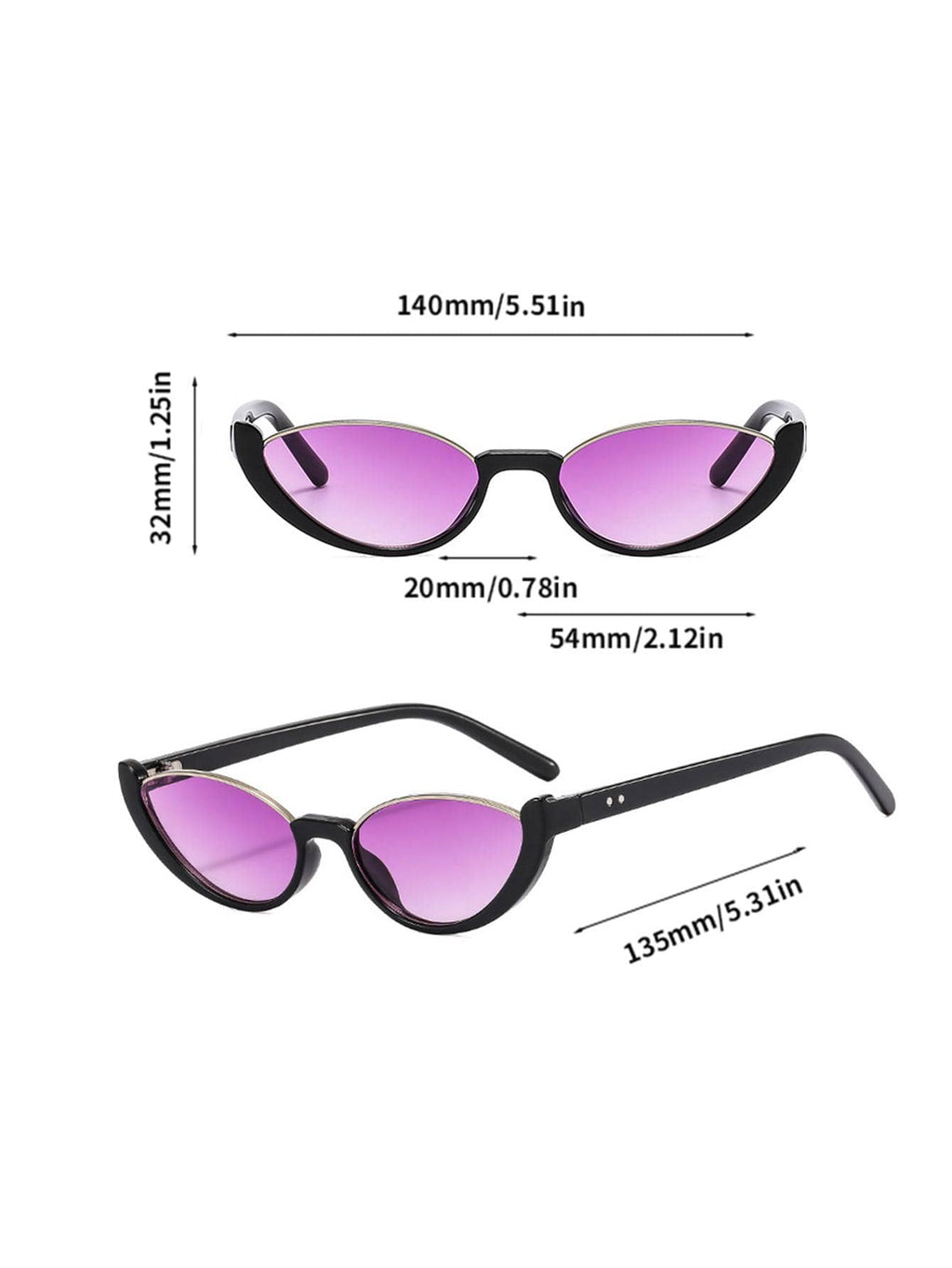 Women's Cat Eye Fashion Glasses – Y2K Retro Street Style Sunglasses for Beach, Travel & Everyday Fashion