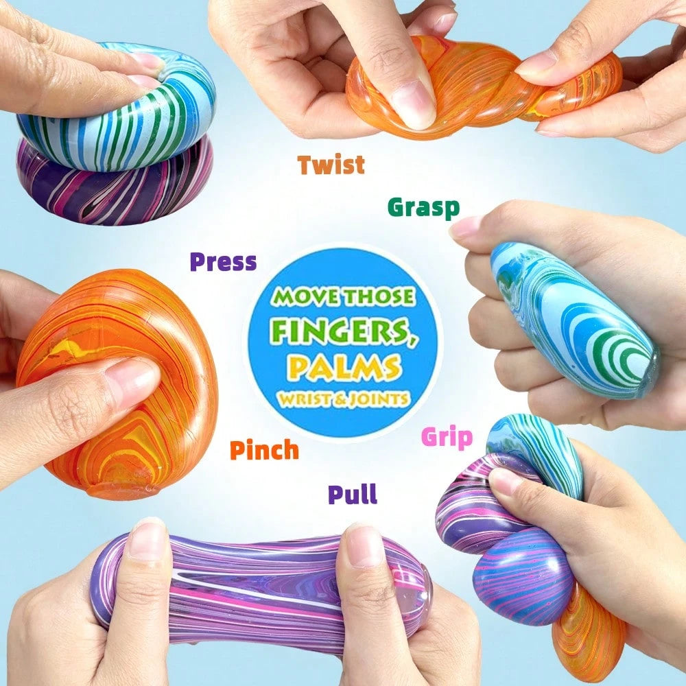 Squishy Stress Balls Fidget Toys for Kids & Adults – Sensory Squeeze Balls, Party Favors, Classroom Rewards & Easter Basket Stuffers