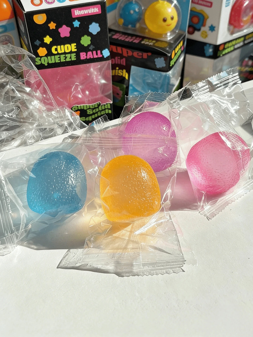 POKOJA LAND Random Color Squeeze Gummies Stress Relief Toy – Sensory Fidget Squeeze Toys for Anxiety Relief, Party Gifts & Classroom Rewards (1/2/4/8PCS)