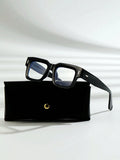 POLASUP Crystal Cross & Heart Square Blue Light Glasses – Retro Korean Style Metal Frame Computer & Gaming Eyewear with Strap
