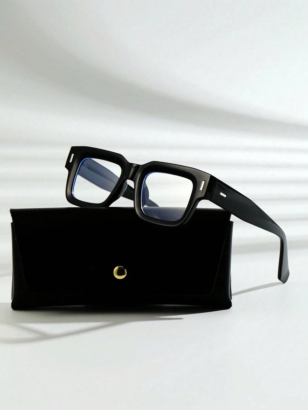 POLASUP Crystal Cross & Heart Square Blue Light Glasses – Retro Korean Style Metal Frame Computer & Gaming Eyewear with Strap