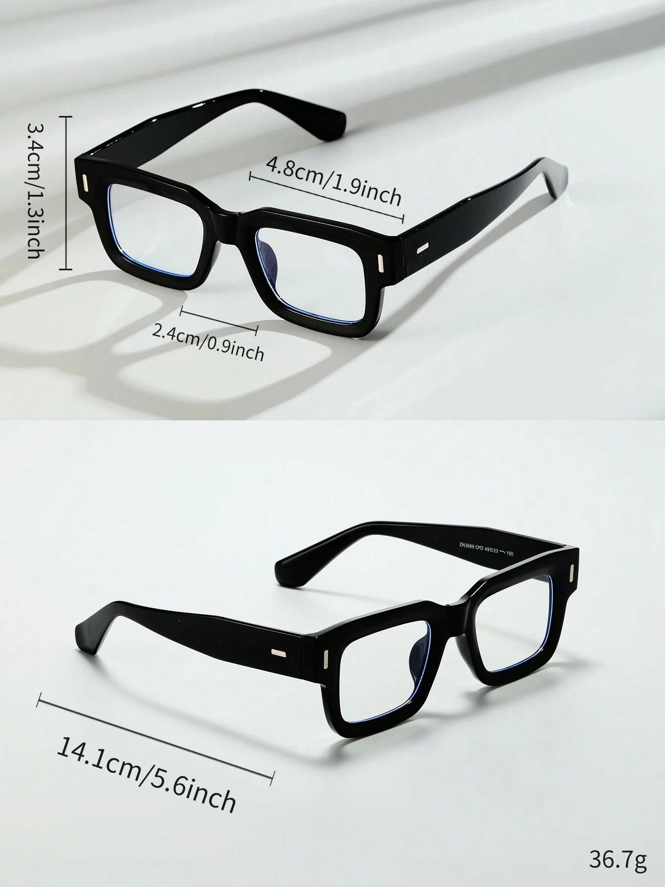 POLASUP Crystal Cross & Heart Square Blue Light Glasses – Retro Korean Style Metal Frame Computer & Gaming Eyewear with Strap