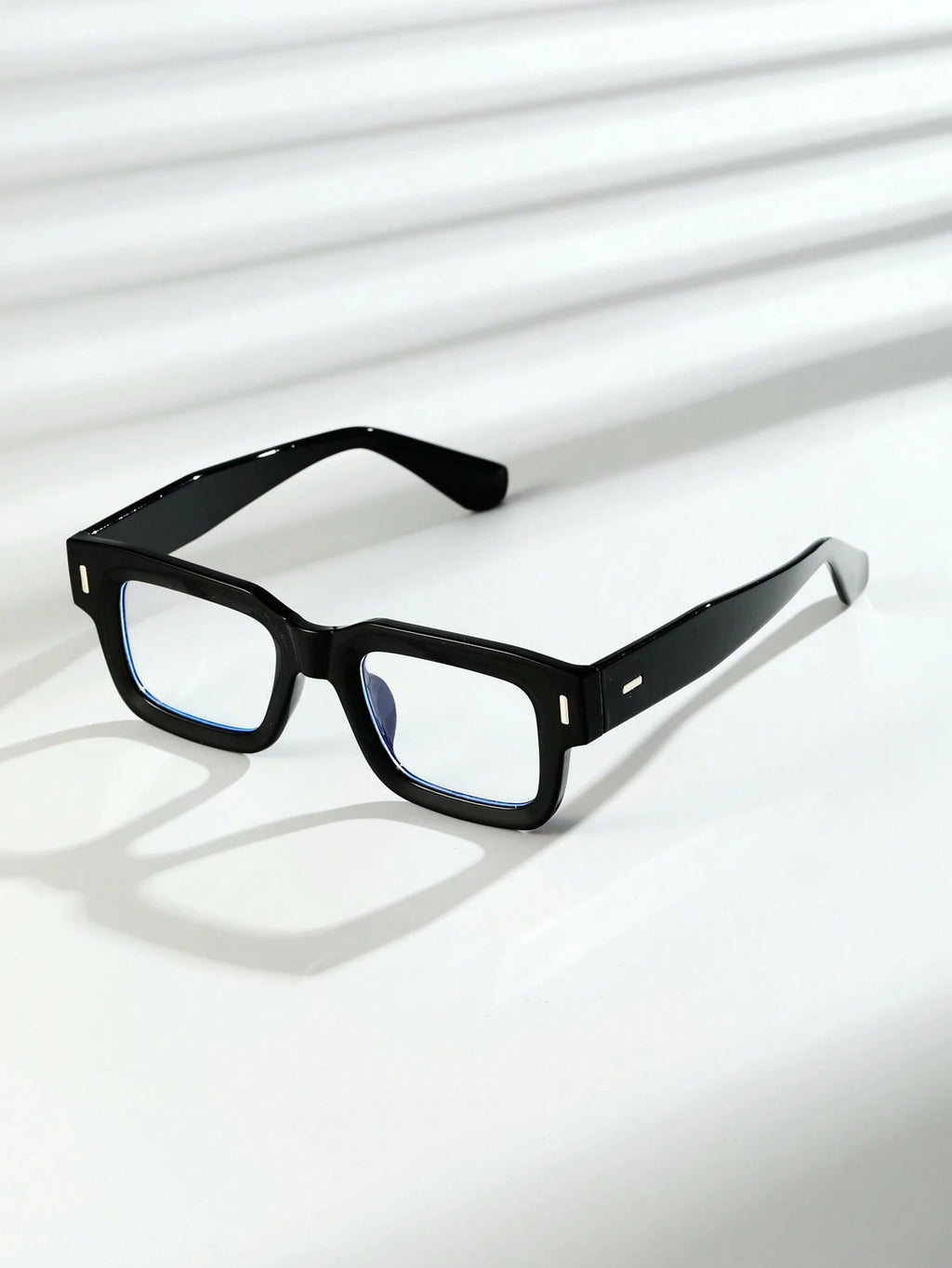 POLASUP Crystal Cross & Heart Square Blue Light Glasses – Retro Korean Style Metal Frame Computer & Gaming Eyewear with Strap