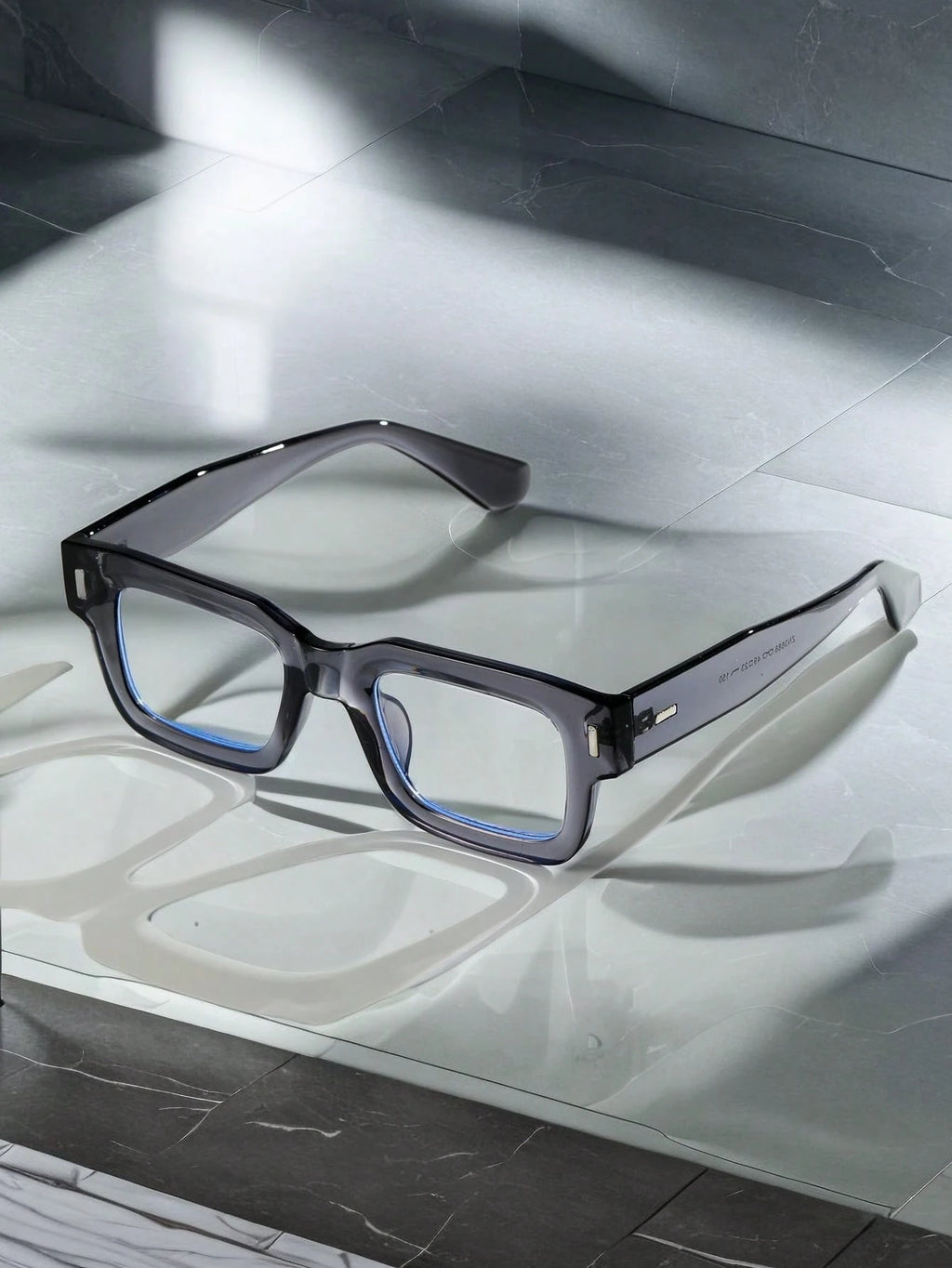 POLASUP Crystal Cross & Heart Square Blue Light Glasses – Retro Korean Style Metal Frame Computer & Gaming Eyewear with Strap