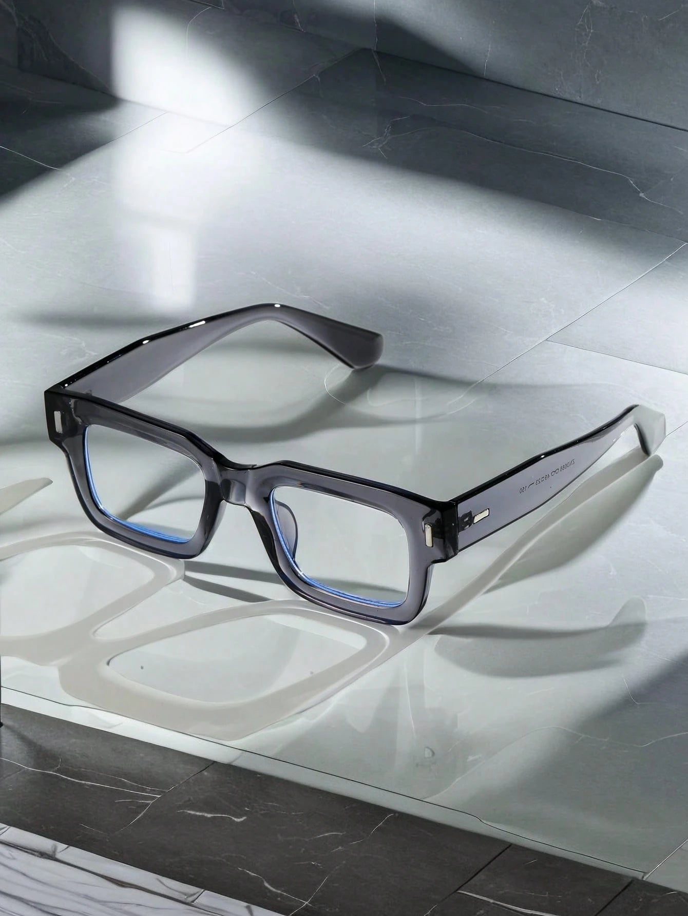 POLASUP Crystal Cross & Heart Square Blue Light Glasses – Retro Korean Style Metal Frame Computer & Gaming Eyewear with Strap