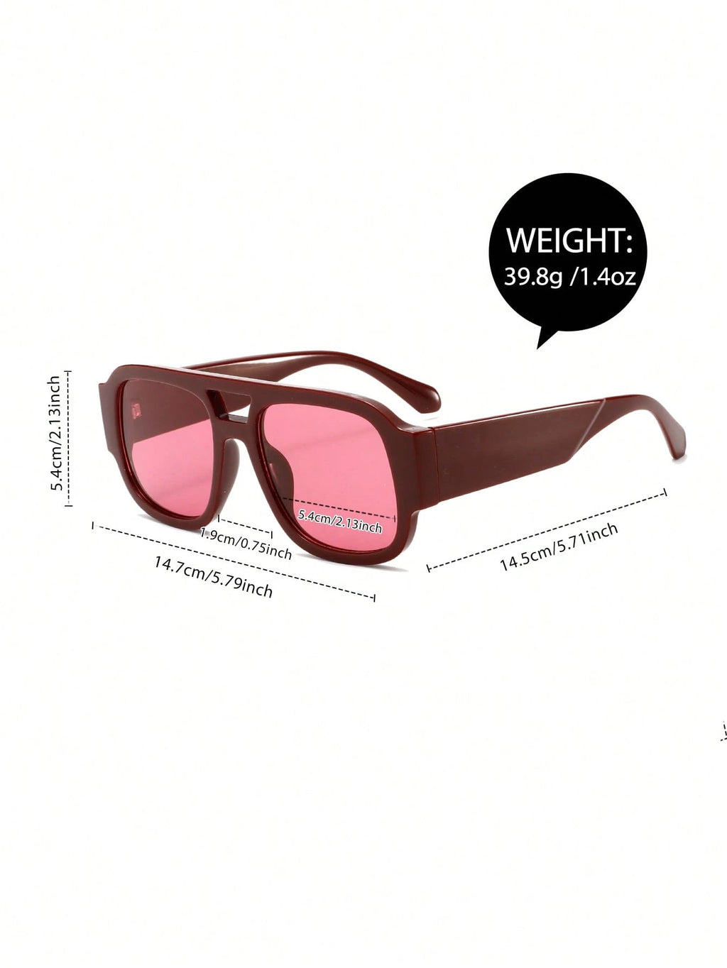 Women’s Red Frame Oversized Aviator Fashion Glasses – Trendy Summer Beach Shades for School, Travel & Casual Outfits